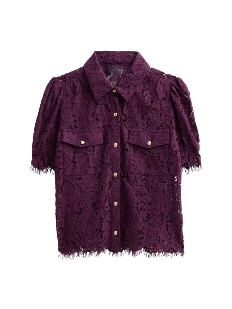 Women's Lace Puff Sleeve Shirt Women's Lace Puff Sleeve Shirt