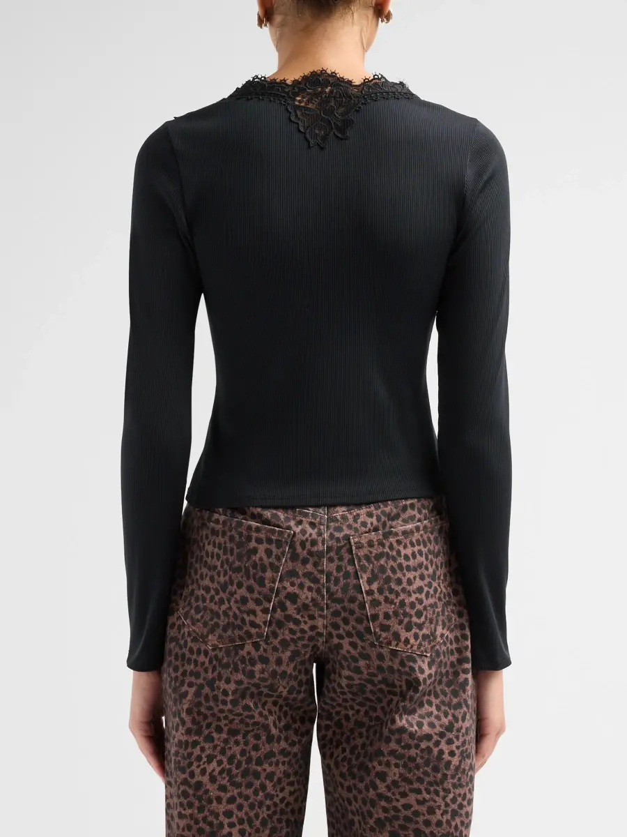 Generation Love Women's Lady Lace Ribbed Top | Thumbnail 3