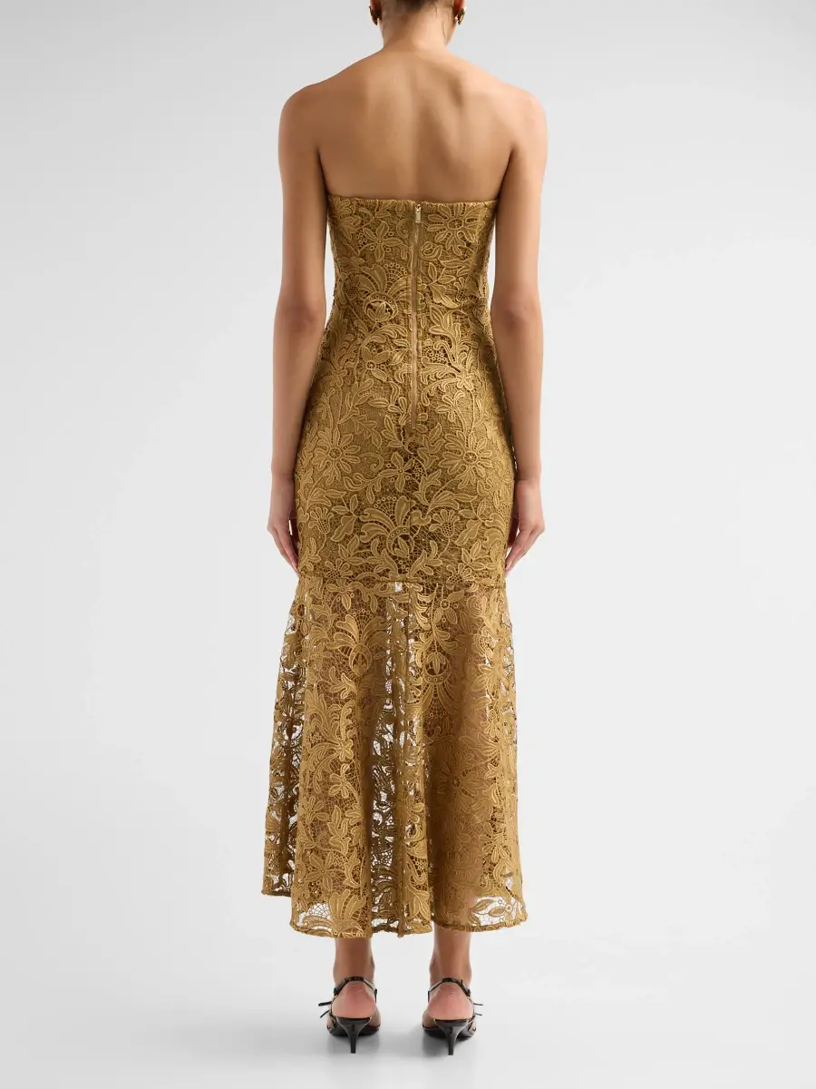 Generation Love Women's Tia Guipure Strapless Tea-Length Dress | Thumbnail 3 Generation Love Women's Tia Guipure Strapless Tea-Length Dress | Thumbnail 3
