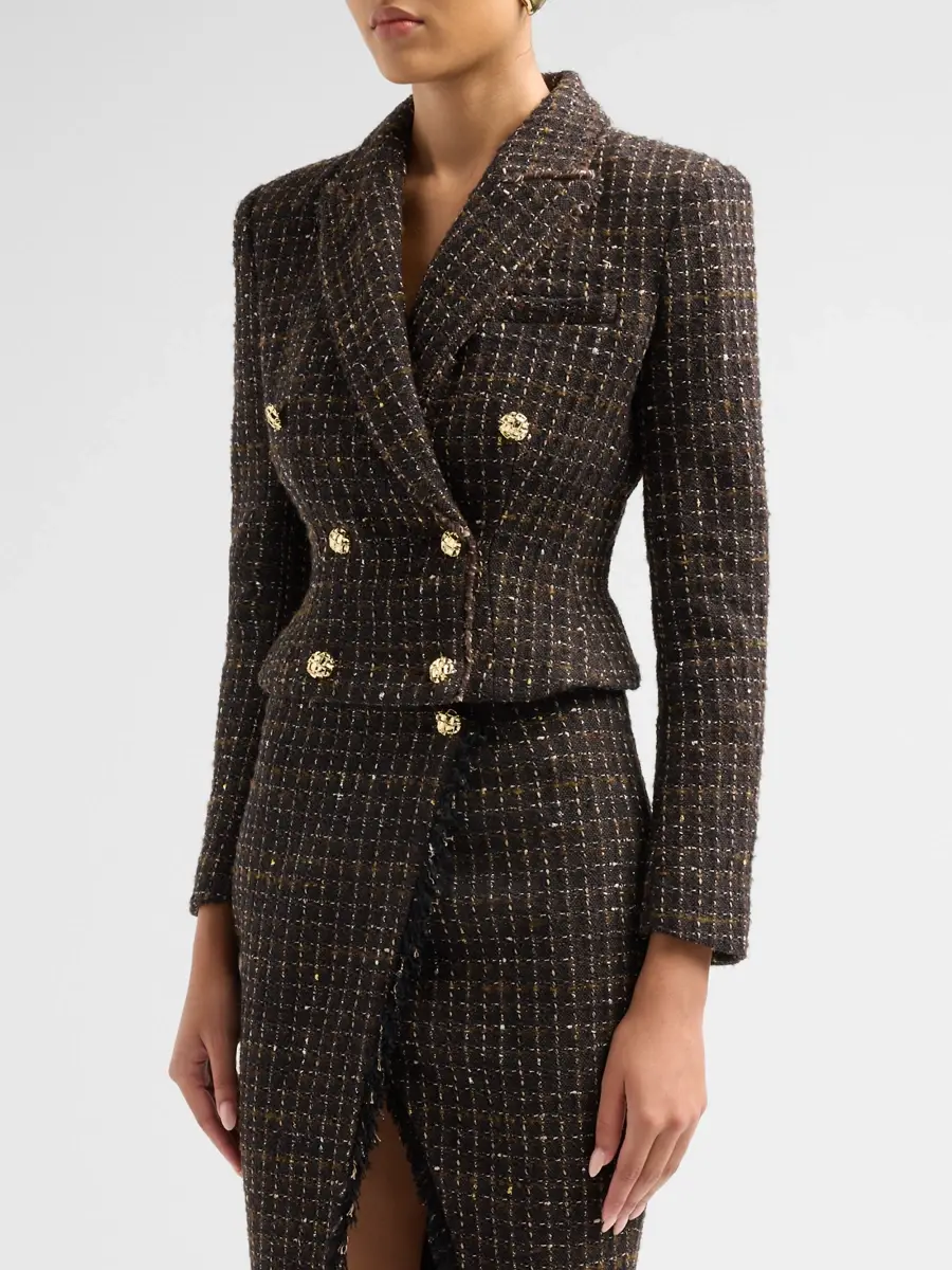 Generation Love Women's Aytul Cotton-Blend Tweed Crop Blazer | Thumbnail 4