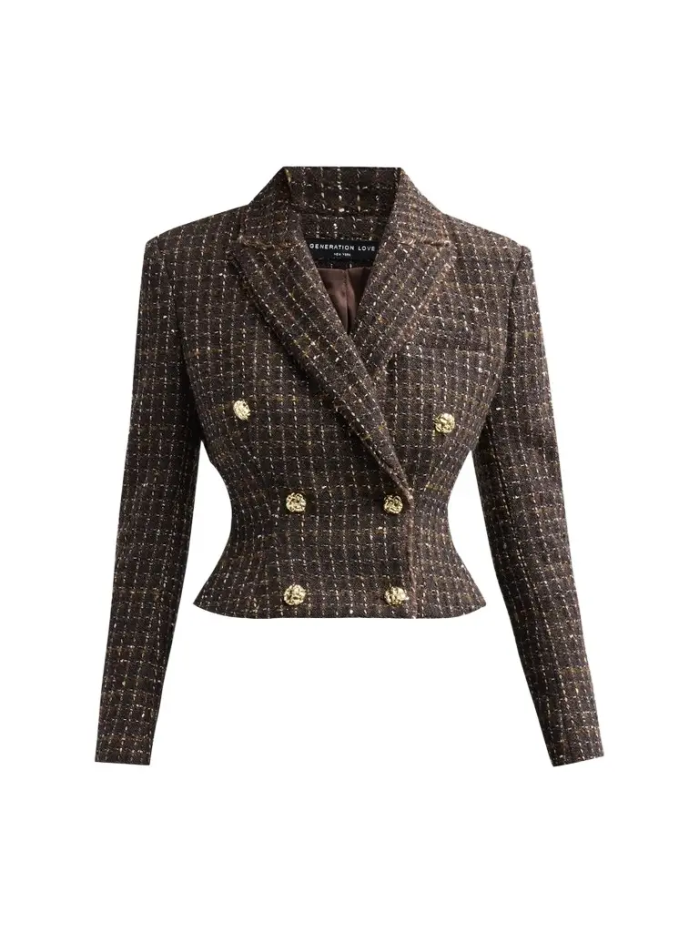 Generation Love Women's Aytul Cotton-Blend Tweed Crop Blazer