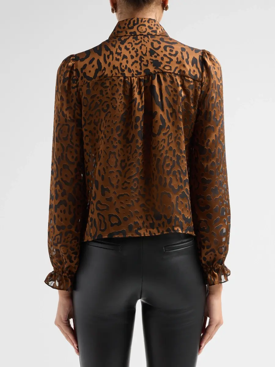 Generation Love Women's Priya Leopard Burnout Blouse | Thumbnail 3 Generation Love Women's Priya Leopard Burnout Blouse | Thumbnail 3