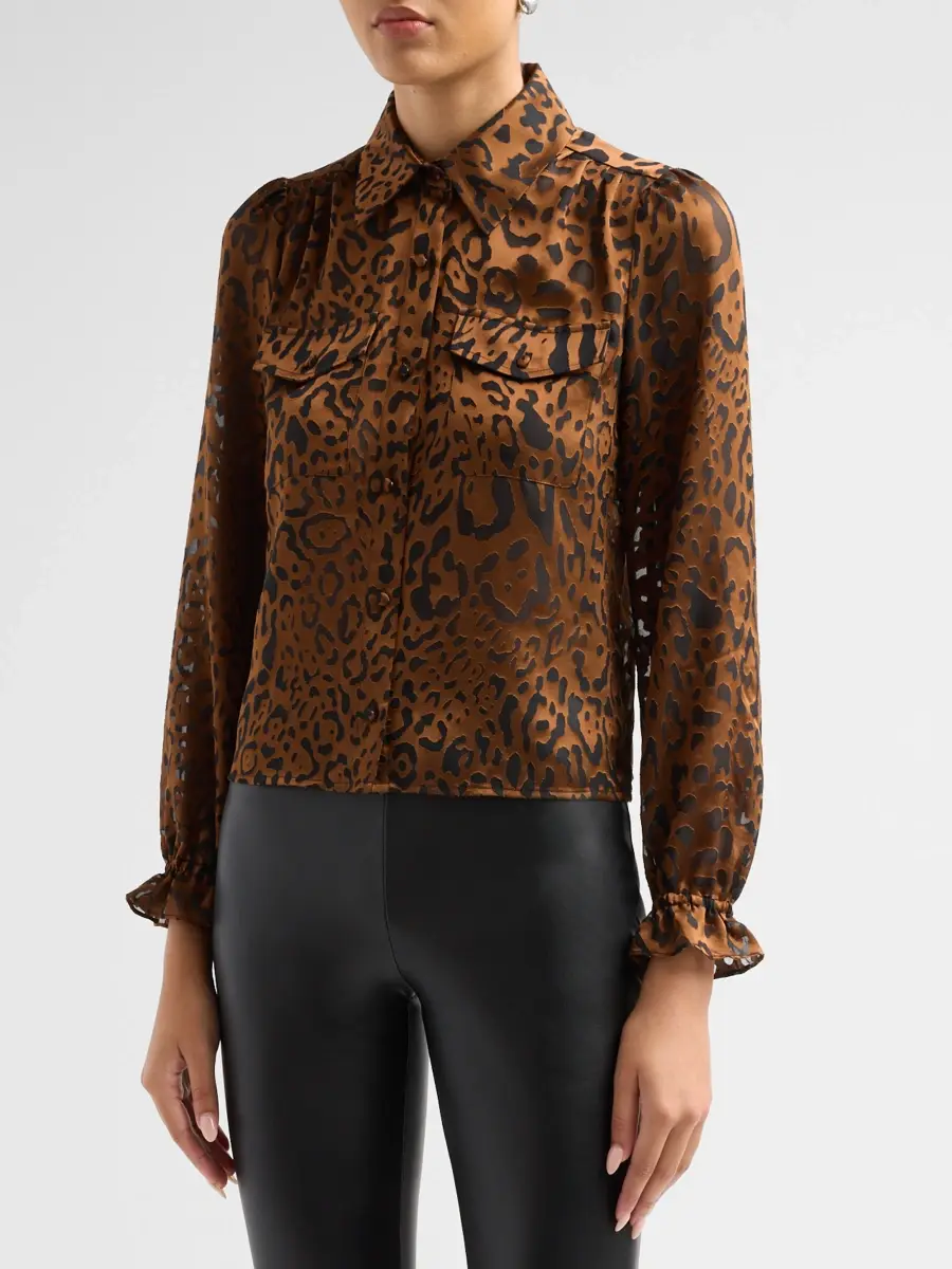 Generation Love Women's Priya Leopard Burnout Blouse | Thumbnail 4 Generation Love Women's Priya Leopard Burnout Blouse | Thumbnail 4