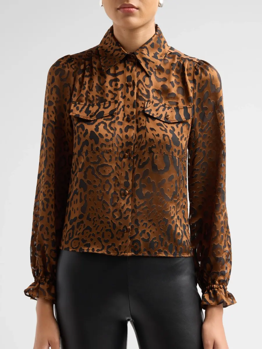 Generation Love Women's Priya Leopard Burnout Blouse | Thumbnail 5 Generation Love Women's Priya Leopard Burnout Blouse | Thumbnail 5