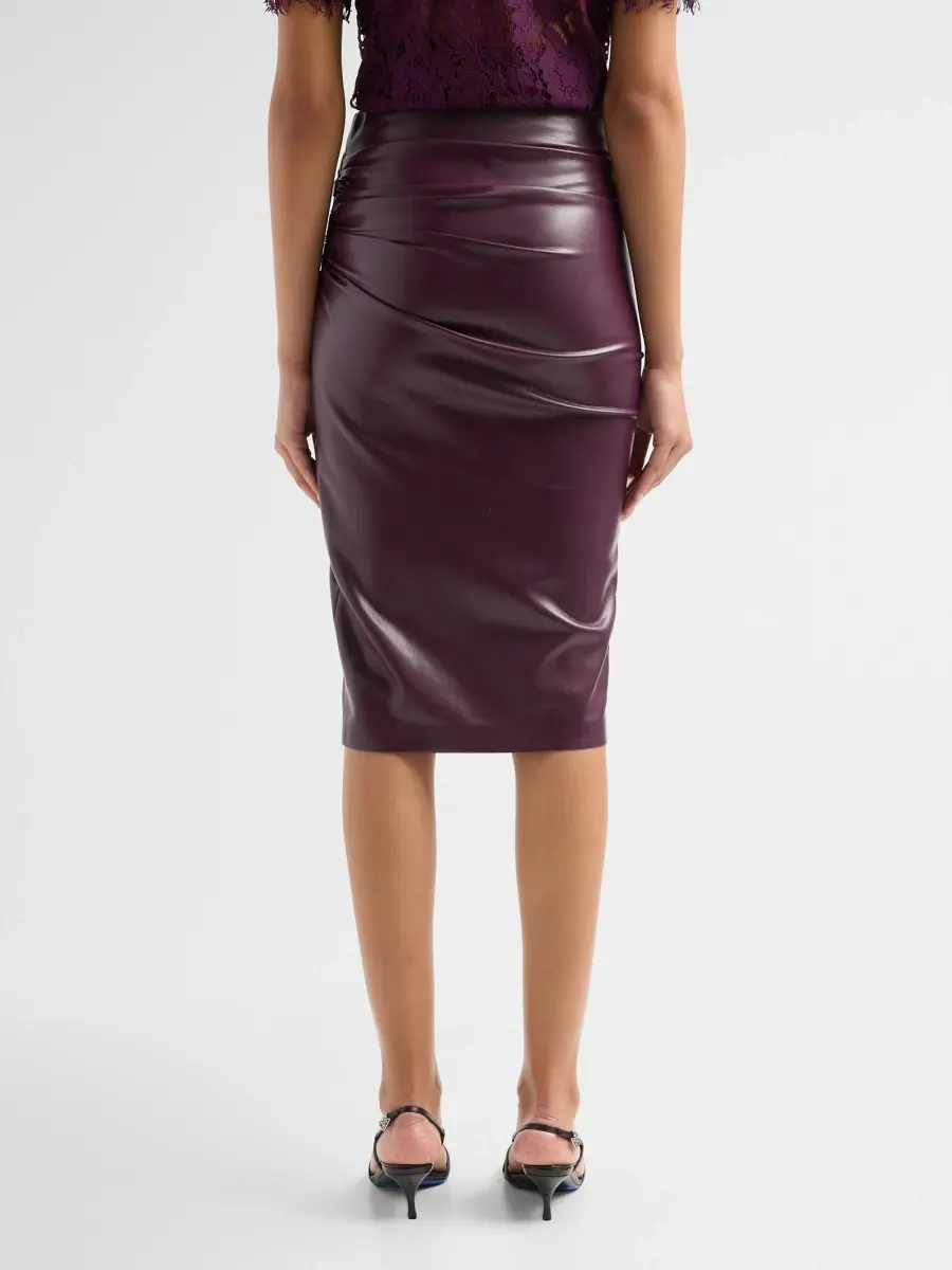 Generation Love Women's Gina Vegan Leather Midi Skirt | Thumbnail 3 Generation Love Women's Gina Vegan Leather Midi Skirt | Thumbnail 3