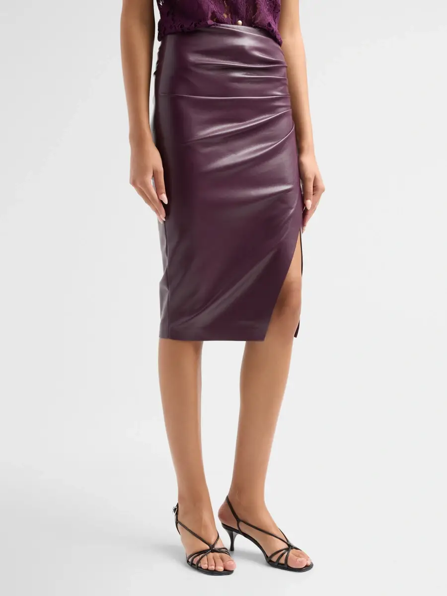 Generation Love Women's Gina Vegan Leather Midi Skirt | Thumbnail 4 Generation Love Women's Gina Vegan Leather Midi Skirt | Thumbnail 4