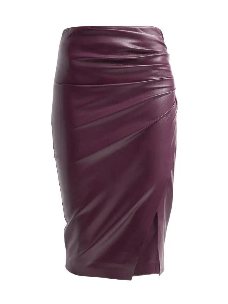 Women's Gina Vegan Leather Midi Skirt Women's Gina Vegan Leather Midi Skirt