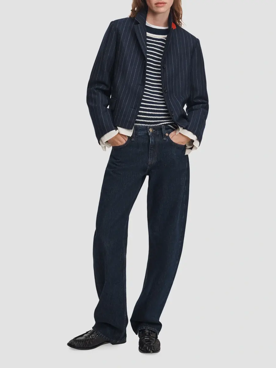 rag & bone Women's Lawrence Pinstripe Crop Blazer | Thumbnail 2 rag & bone Women's Lawrence Pinstripe Crop Blazer | Thumbnail 2