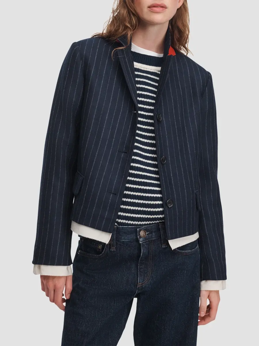 rag & bone Women's Lawrence Pinstripe Crop Blazer | Thumbnail 4 rag & bone Women's Lawrence Pinstripe Crop Blazer | Thumbnail 4