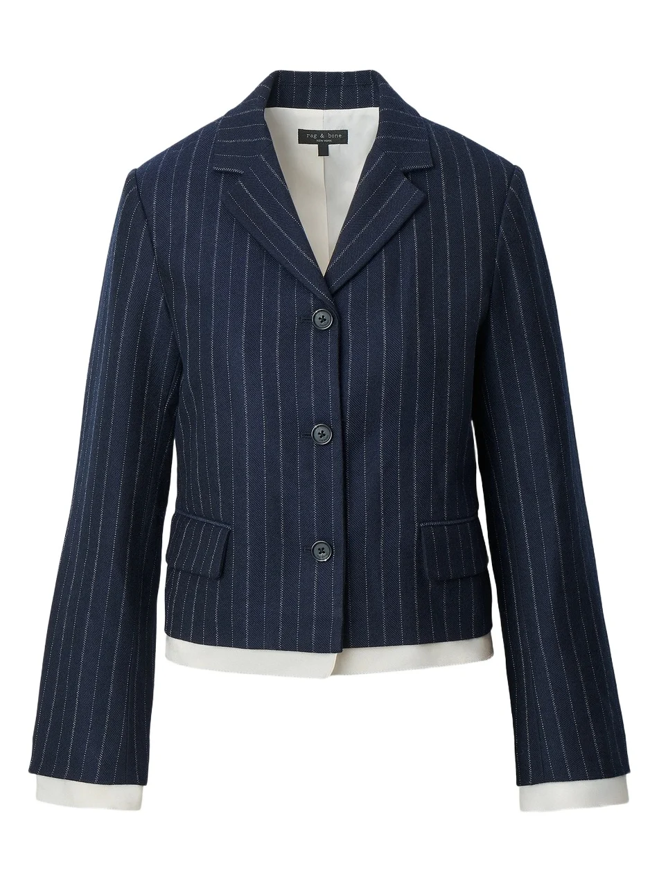 rag & bone Women's Lawrence Pinstripe Crop Blazer