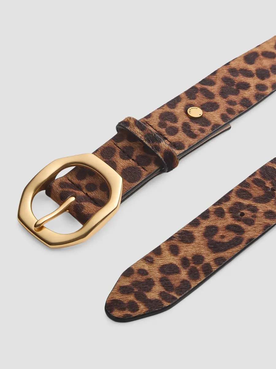 rag & bone Women's Audrey Leopard-Print Calf Hair Belt | Thumbnail 2