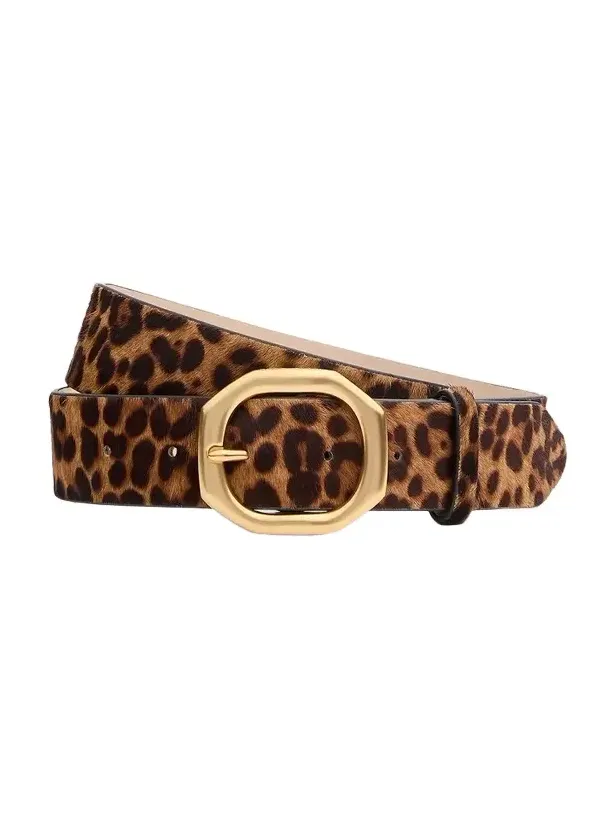 Women's Audrey Leopard-Print Calf Hair Belt Women's Audrey Leopard-Print Calf Hair Belt