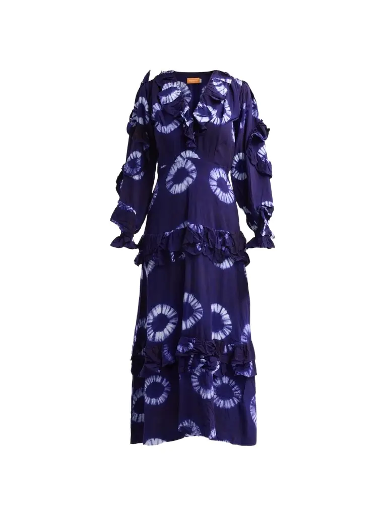 Women's Folu Printed Cotton Ruffle Midi Dress Women's Folu Printed Cotton Ruffle Midi Dress
