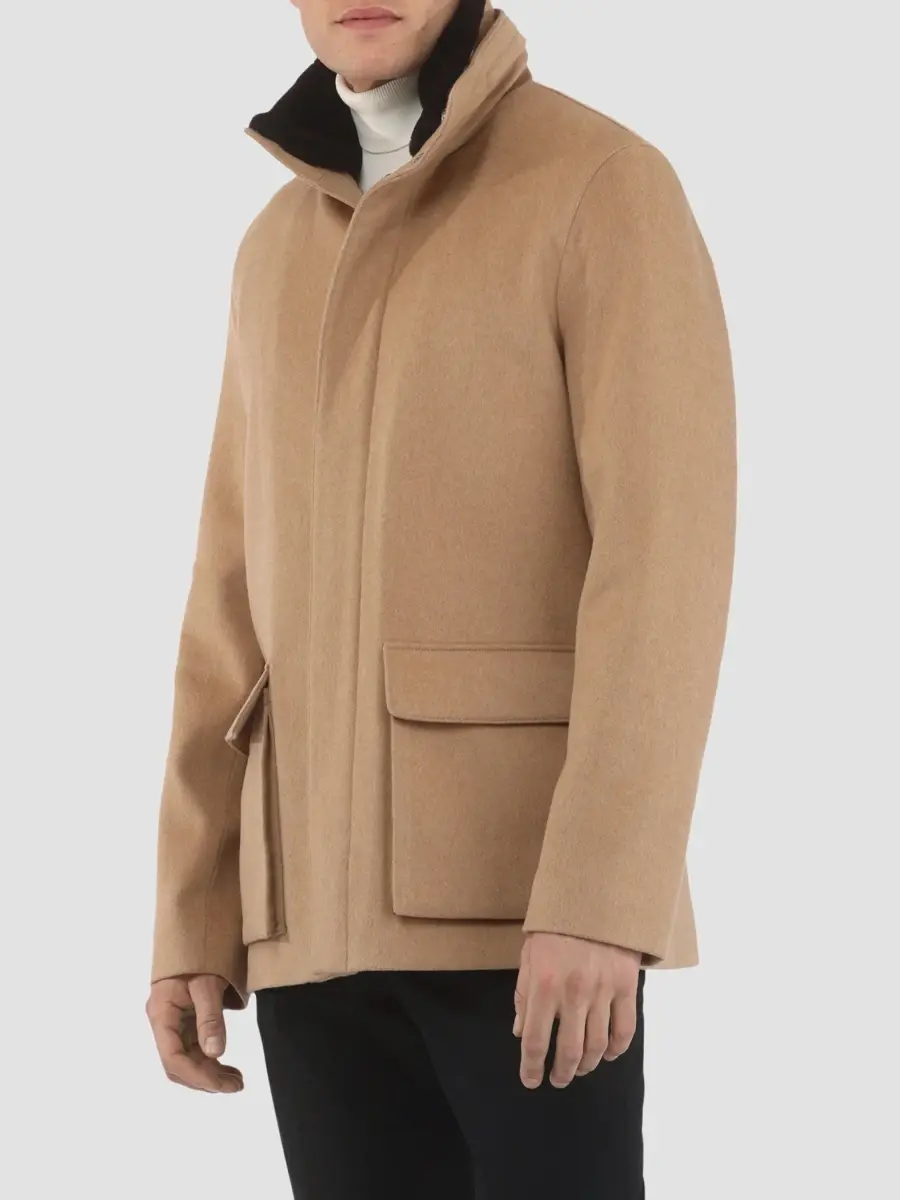 Gorski Men's Wool Jacket with Detachable Select Shearling Lamb Collar | Thumbnail 3 Gorski Men's Wool Jacket with Detachable Select Shearling Lamb Collar | Thumbnail 3