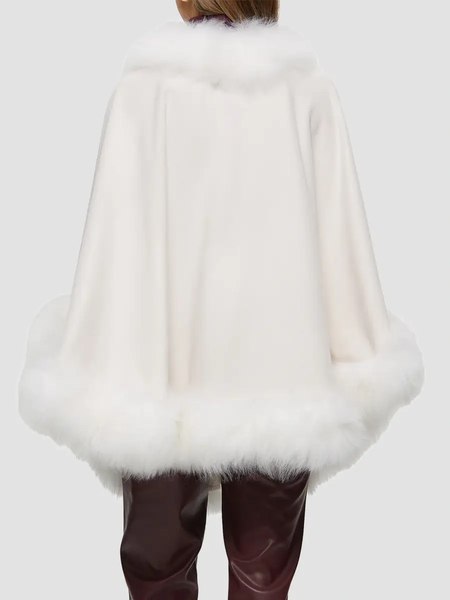 Gorski Women's Select Cashmere Capelet with Merinillo Shearling Lamb Trim | Thumbnail 3