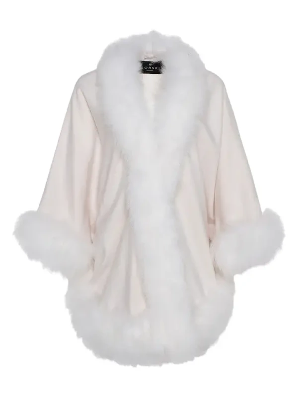 Women's Select Cashmere Capelet with Merinillo Shearling Lamb Trim Women's Select Cashmere Capelet with Merinillo Shearling Lamb Trim