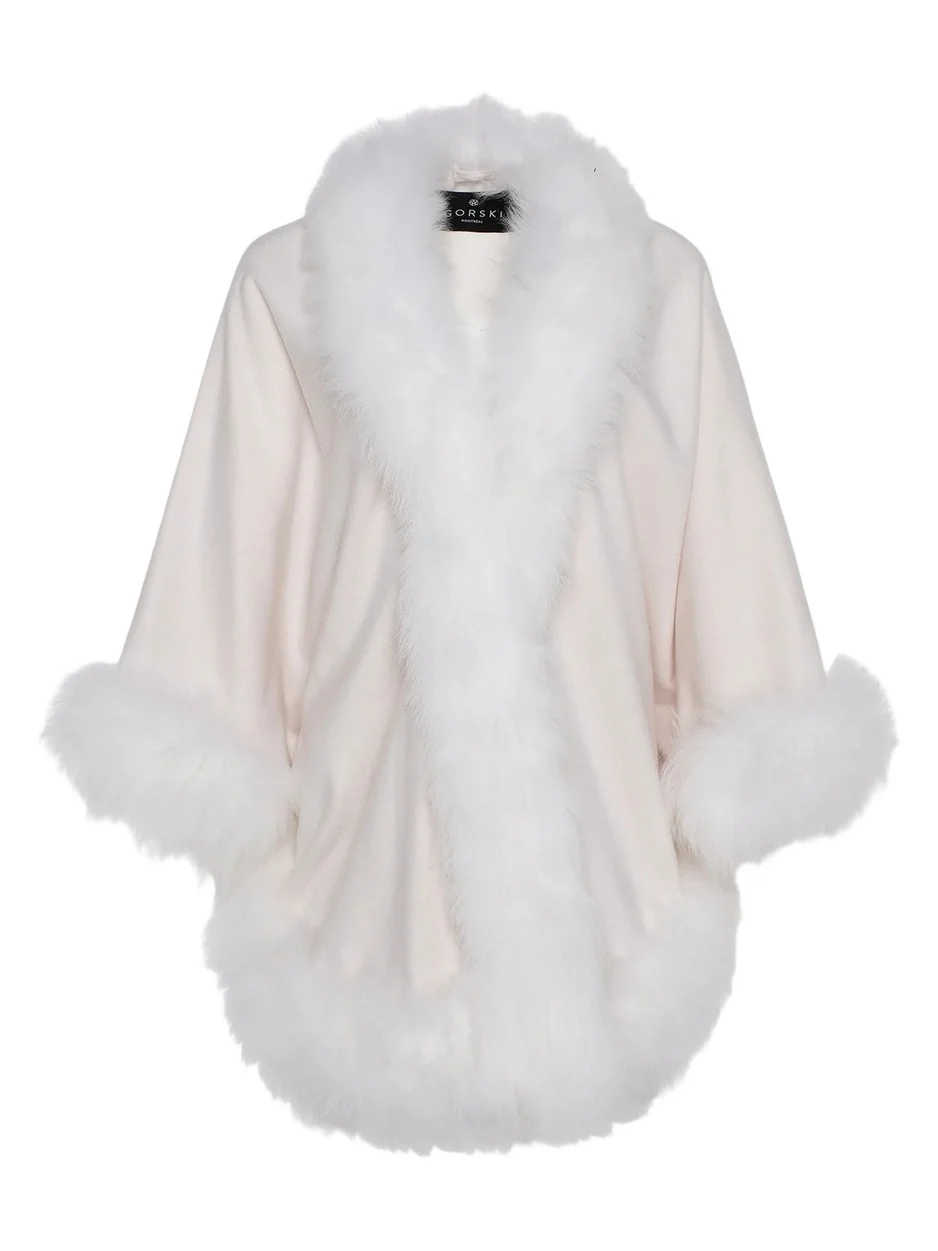 Women's Select Cashmere Capelet with Merinillo Shearling Lamb Trim