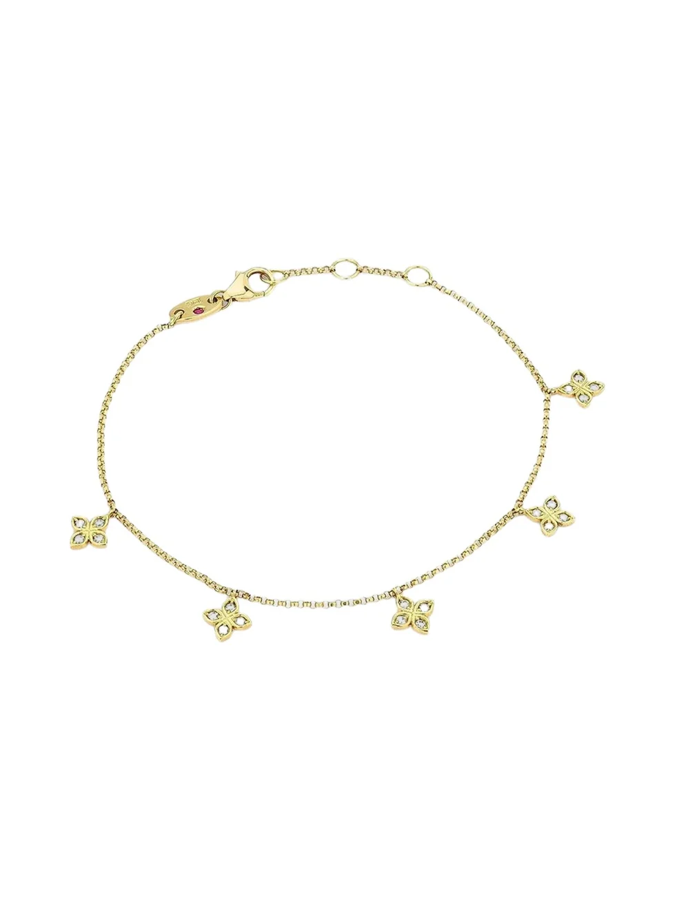 Women's Venetian Princess 18K Yellow Gold & 0.18 TCW Diamond Flower Charm Bracelet Women's Venetian Princess 18K Yellow Gold & 0.18 TCW Diamond Flower Charm Bracelet