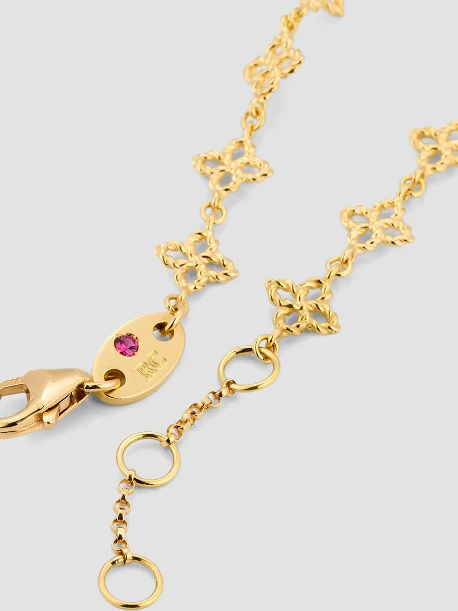 Roberto Coin Women's Principessa 18K Yellow Gold & 0.58 TCW Diamond Flower Link Bracelet | Thumbnail 4 Roberto Coin Women's Principessa 18K Yellow Gold & 0.58 TCW Diamond Flower Link Bracelet | Thumbnail 4