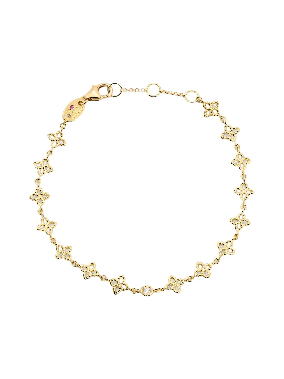 Women's Principessa 18K Yellow Gold & 0.58 TCW Diamond Flower Link Bracelet Women's Principessa 18K Yellow Gold & 0.58 TCW Diamond Flower Link Bracelet