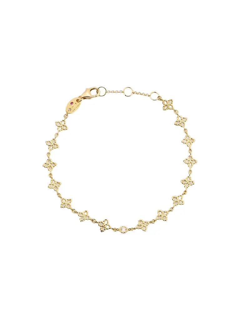 Women's Principessa 18K Yellow Gold & 0.58 TCW Diamond Flower Link Bracelet Women's Principessa 18K Yellow Gold & 0.58 TCW Diamond Flower Link Bracelet
