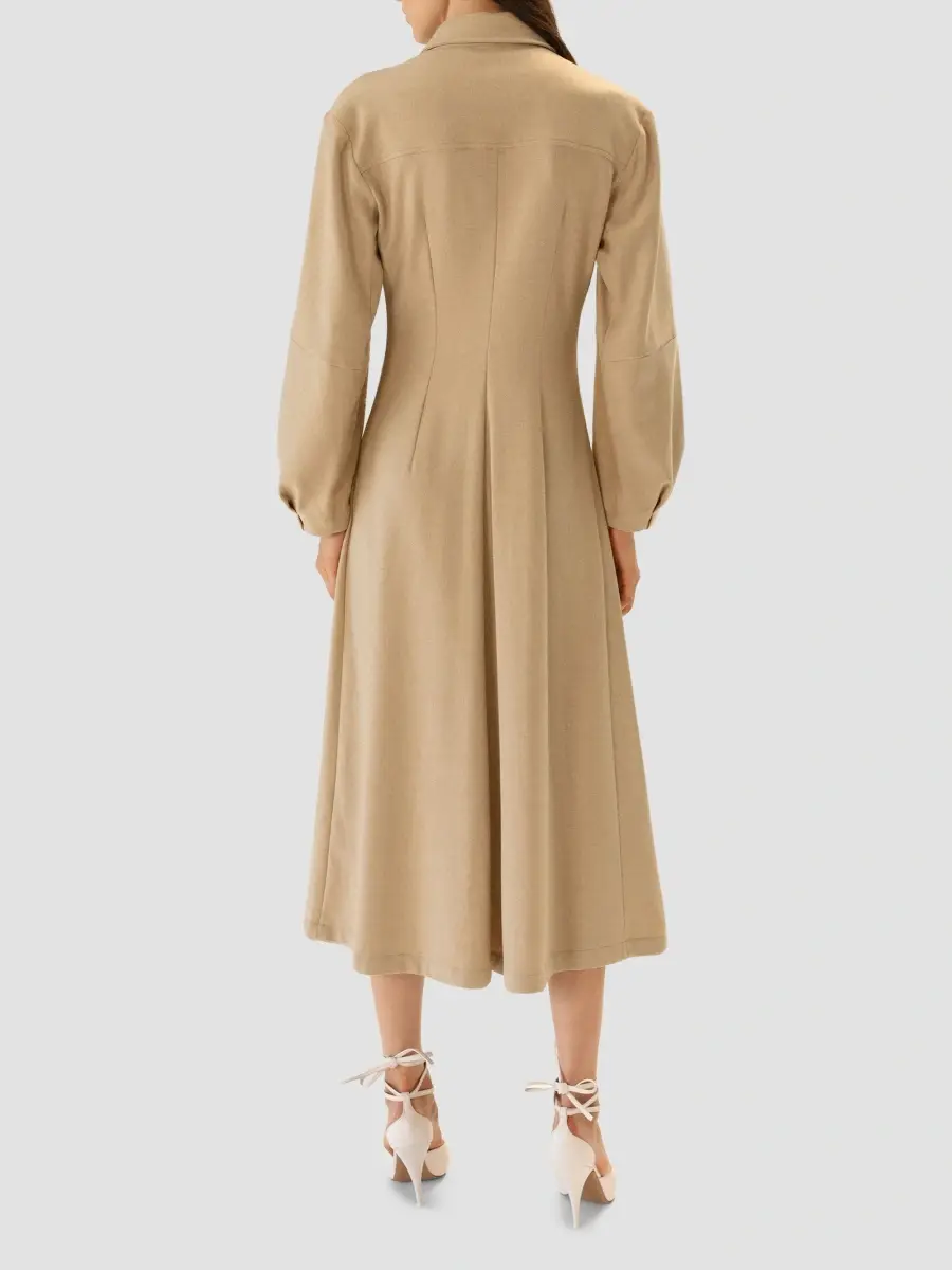 CALLAS MILANO Women's Poet Fit and Flare Dress - Cashew | Thumbnail 3