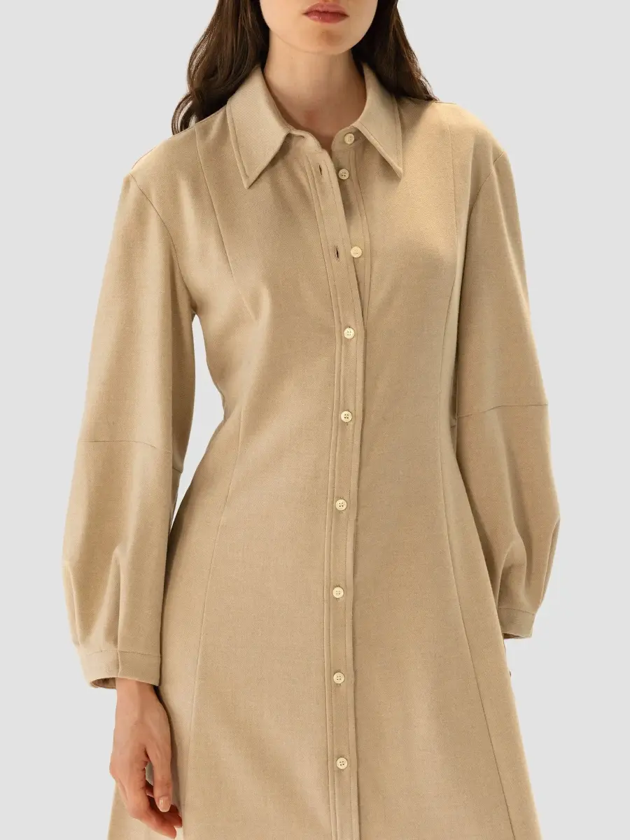 CALLAS MILANO Women's Poet Fit and Flare Dress - Cashew | Thumbnail 4