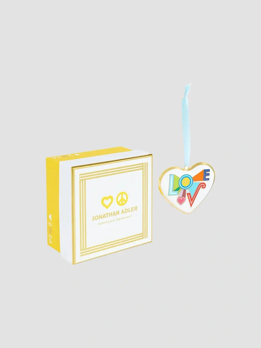 Jonathan Adler Peace & Love Porcelain Heart Ornament | Thumbnail 3 Jonathan Adler Peace & Love Porcelain Heart Ornament | Thumbnail 3