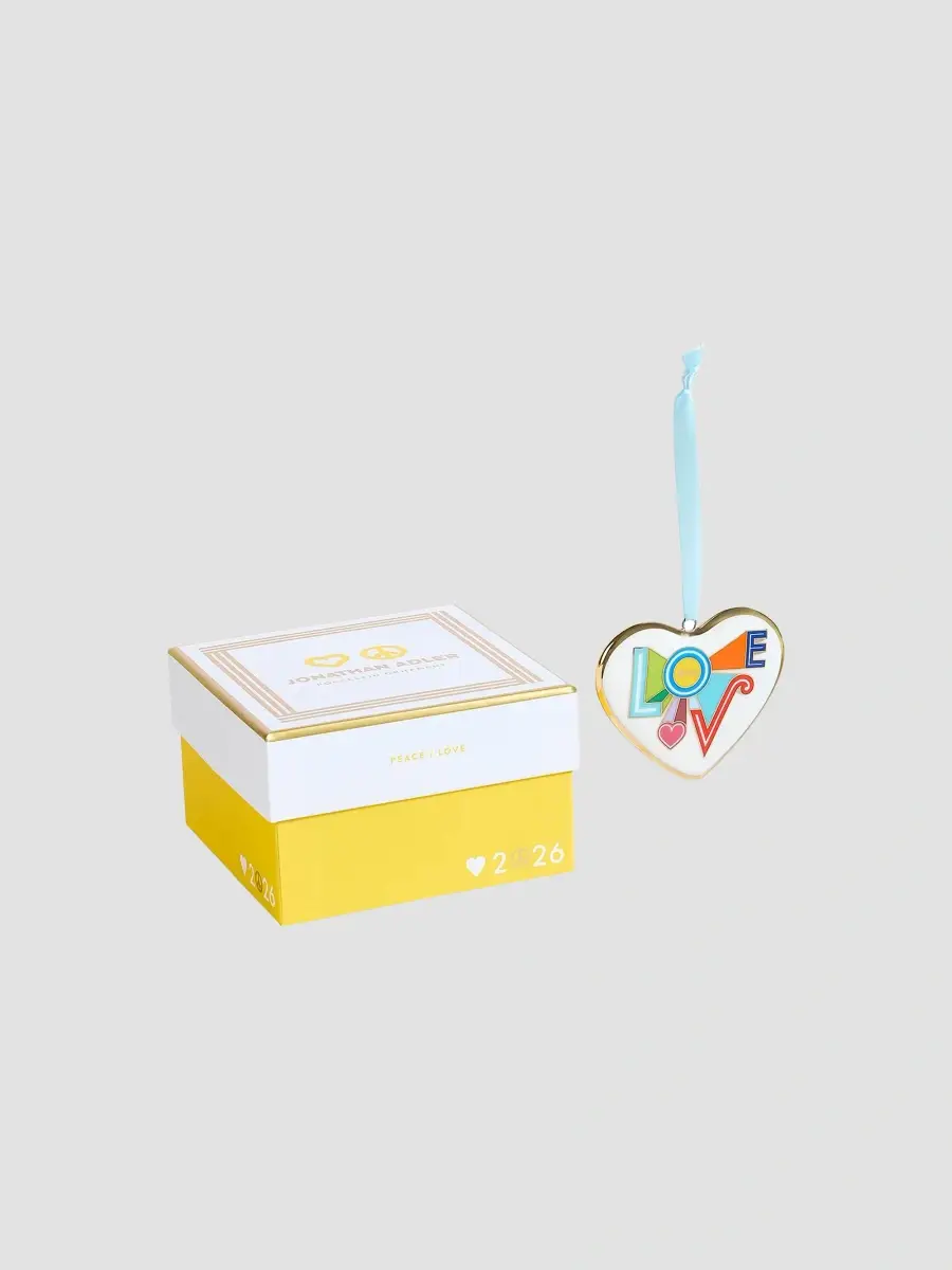 Jonathan Adler Peace & Love Porcelain Heart Ornament | Thumbnail 4 Jonathan Adler Peace & Love Porcelain Heart Ornament | Thumbnail 4