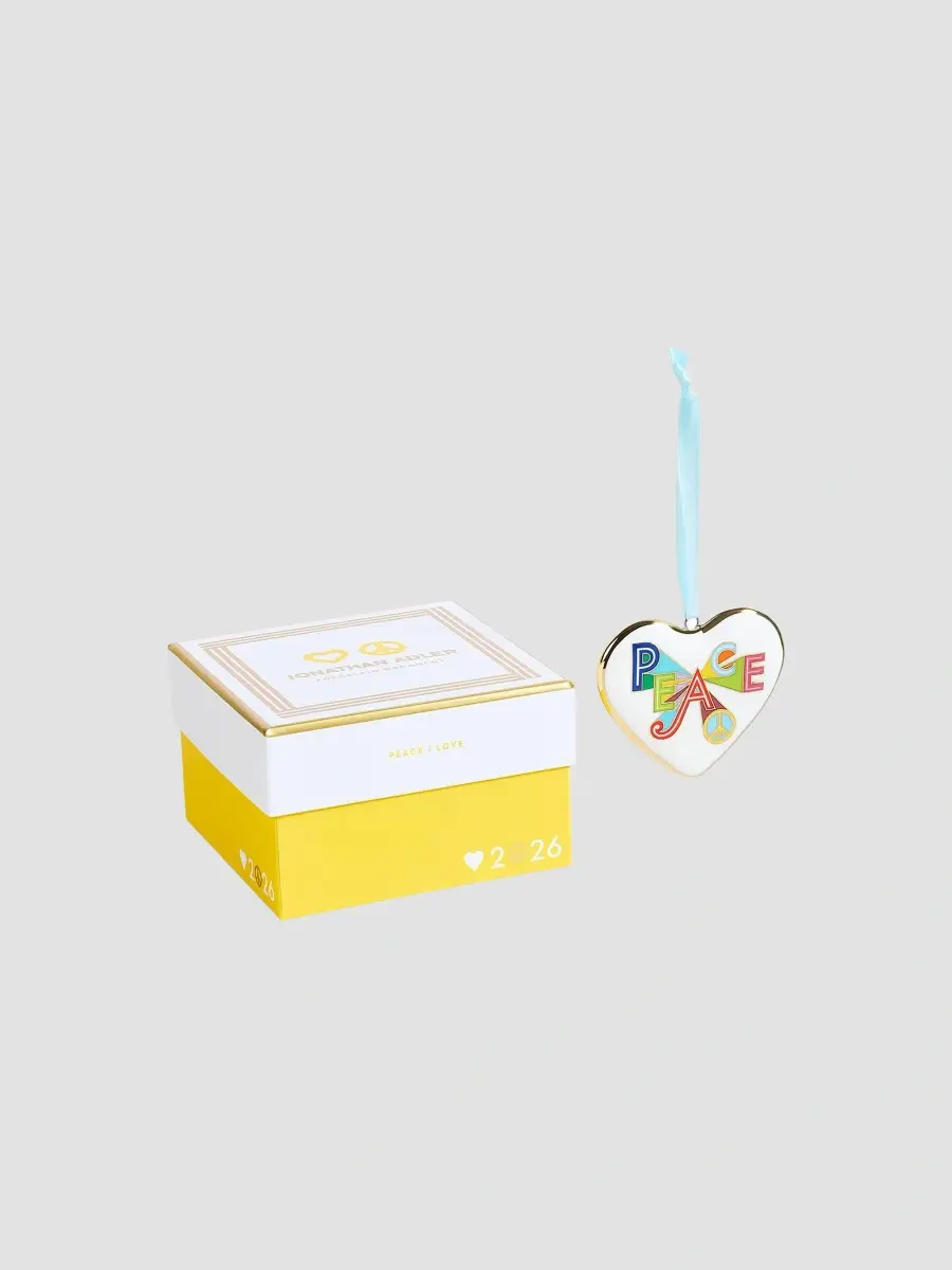Jonathan Adler Peace & Love Porcelain Heart Ornament | Thumbnail 5 Jonathan Adler Peace & Love Porcelain Heart Ornament | Thumbnail 5