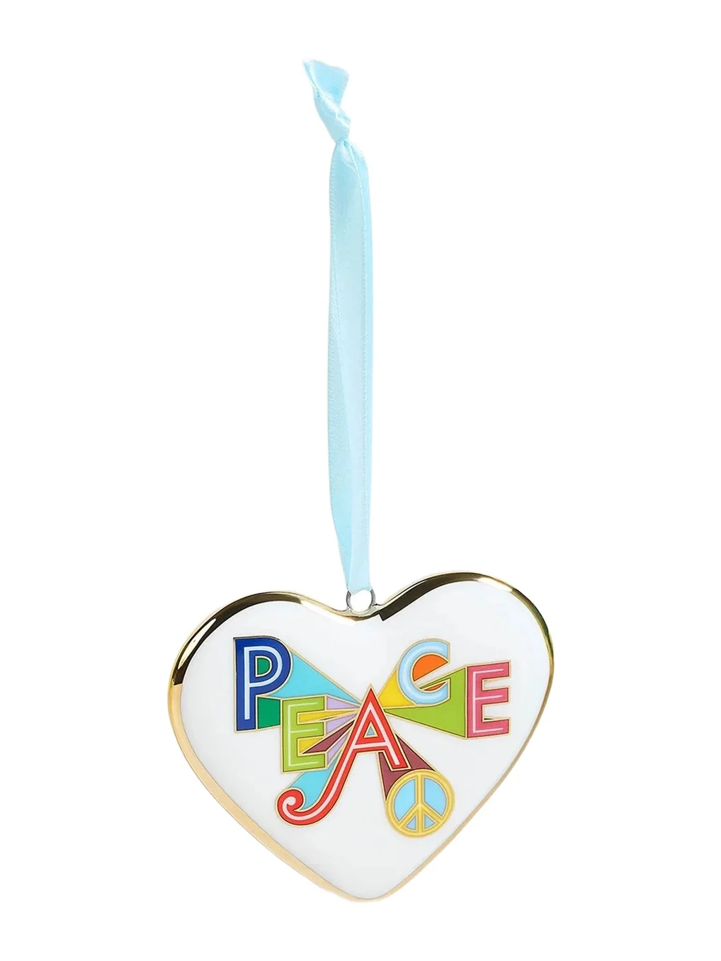 Jonathan Adler Peace & Love Porcelain Heart Ornament