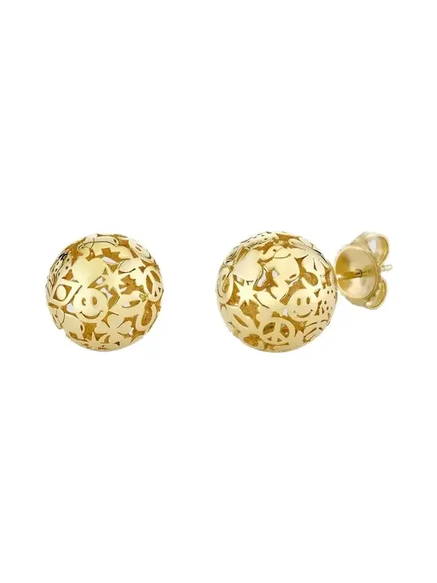 Women's Icon 14K Yellow Gold Stud Earrings Women's Icon 14K Yellow Gold Stud Earrings