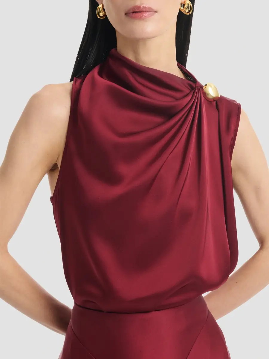Altuzarra Women's Alden Satin Drape Top | Thumbnail 6