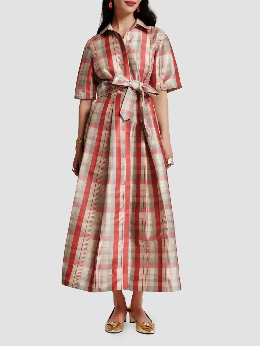 Frances Valentine Women's Bella Plaid Belted Maxi Dress | Thumbnail 2 Frances Valentine Women's Bella Plaid Belted Maxi Dress | Thumbnail 2