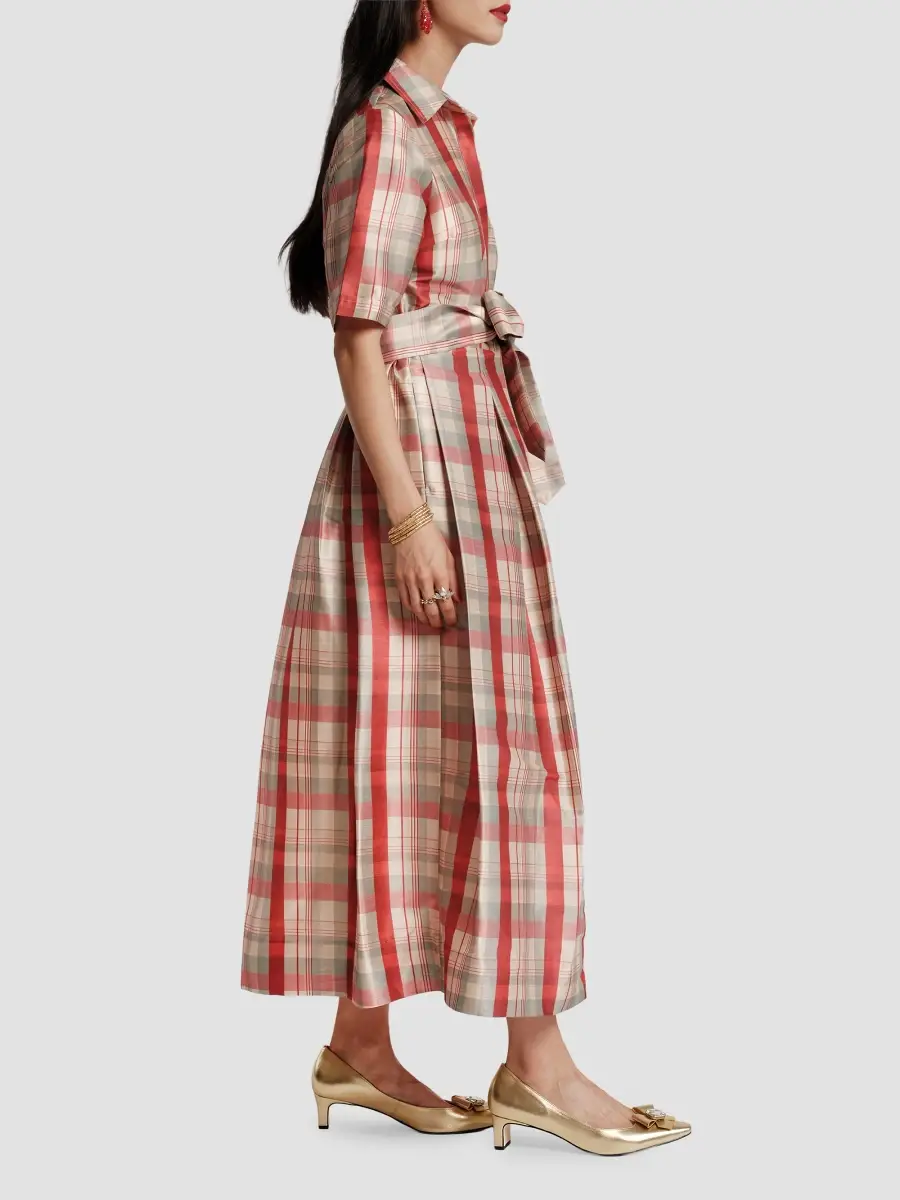 Frances Valentine Women's Bella Plaid Belted Maxi Dress | Thumbnail 4 Frances Valentine Women's Bella Plaid Belted Maxi Dress | Thumbnail 4