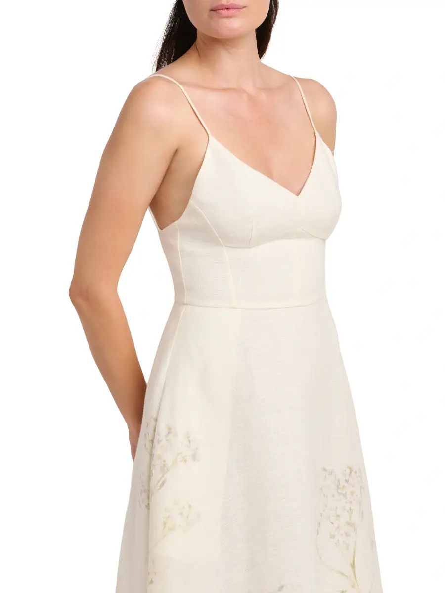 Alberta Ferretti Women's Floral Linen Maxi Dress | Thumbnail 6 Alberta Ferretti Women's Floral Linen Maxi Dress | Thumbnail 6