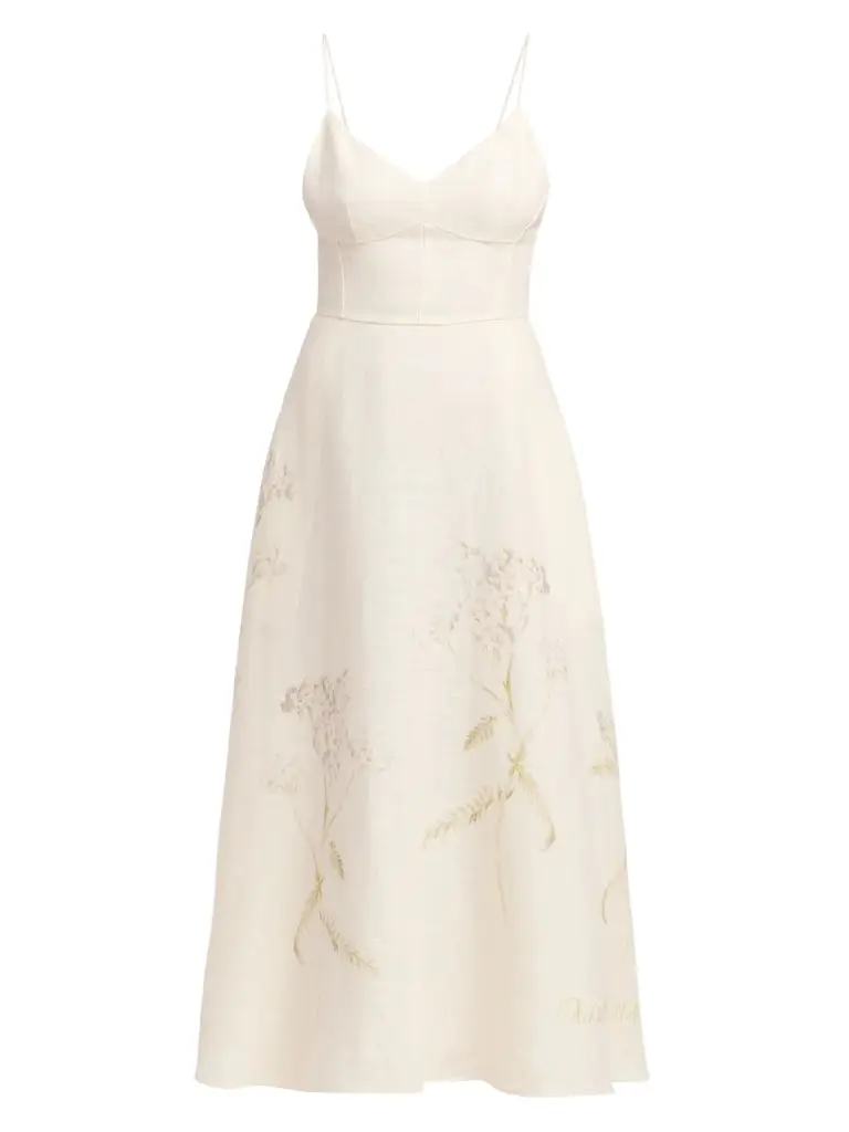 Alberta Ferretti Women's Floral Linen Maxi Dress