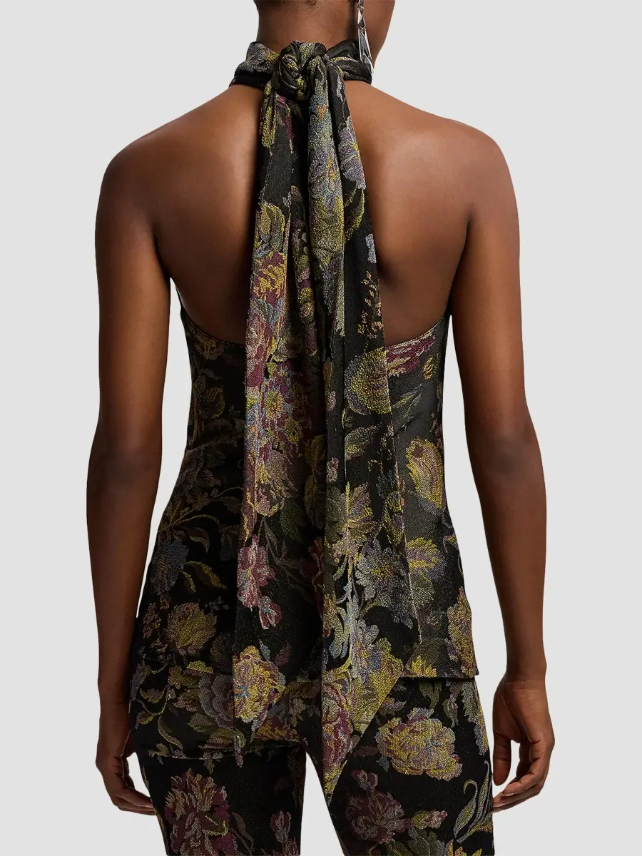 Ralph Lauren Collection Women's Chilton Tapestry Halter Top | Thumbnail 3 Ralph Lauren Collection Women's Chilton Tapestry Halter Top | Thumbnail 3