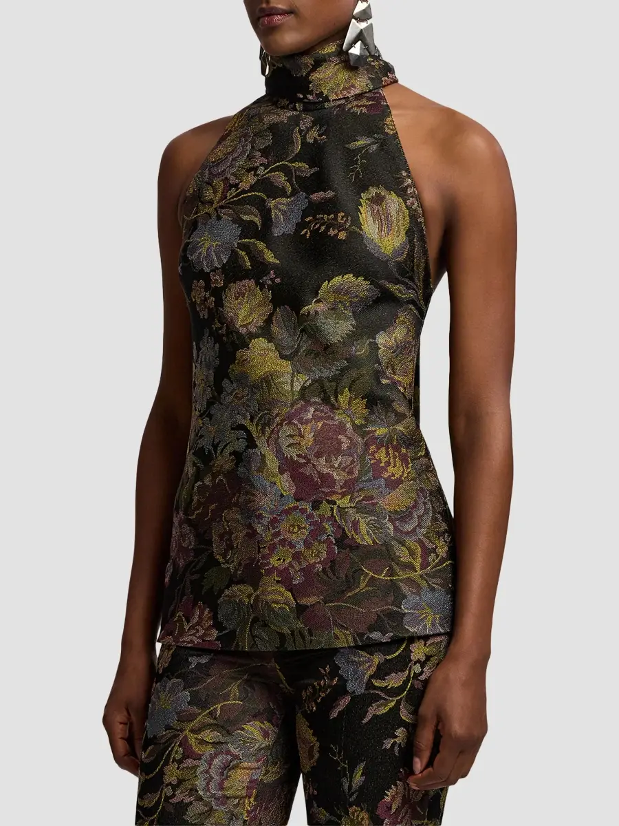 Ralph Lauren Collection Women's Chilton Tapestry Halter Top | Thumbnail 4 Ralph Lauren Collection Women's Chilton Tapestry Halter Top | Thumbnail 4