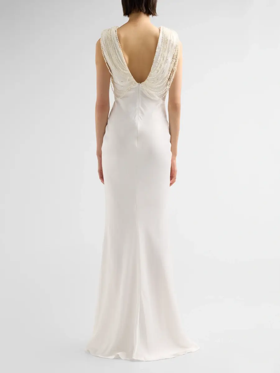 PatBo Women's Liza Satin Embroidered Slip Gown | Thumbnail 3 PatBo Women's Liza Satin Embroidered Slip Gown | Thumbnail 3