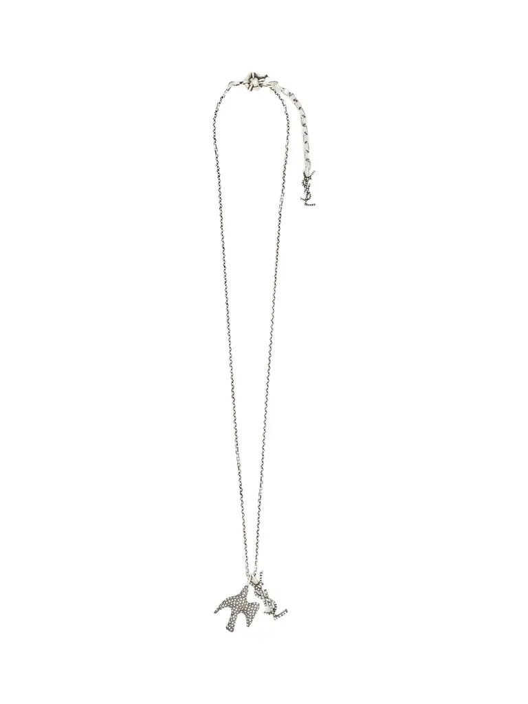 Women's Cassandre Dove Necklace in Zircon - Crystal And Palladium