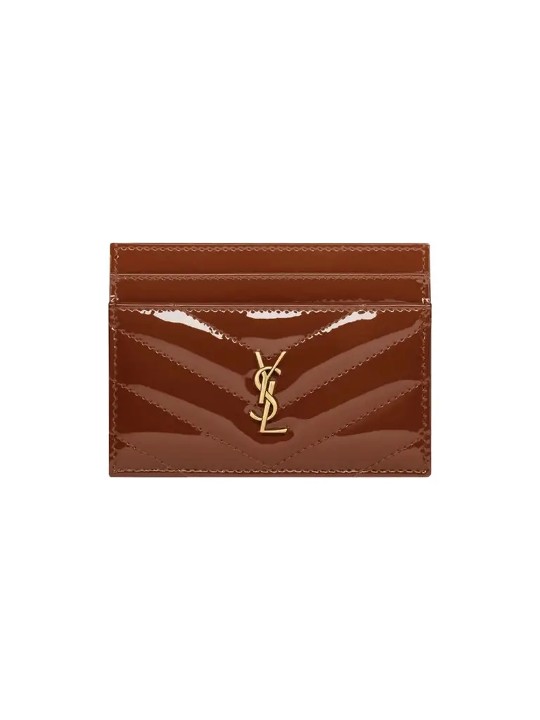 Women's Cassandre Card Case in Patent Leather - Glazed Brown Women's Cassandre Card Case in Patent Leather - Glazed Brown