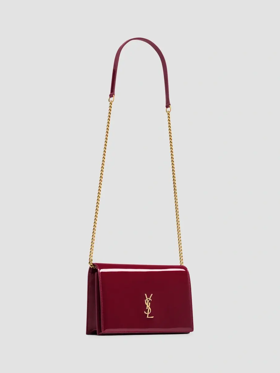 Saint Laurent Women's Cassandre Envelope Chain Wallet in Patent Leather - Grenade | Thumbnail 5