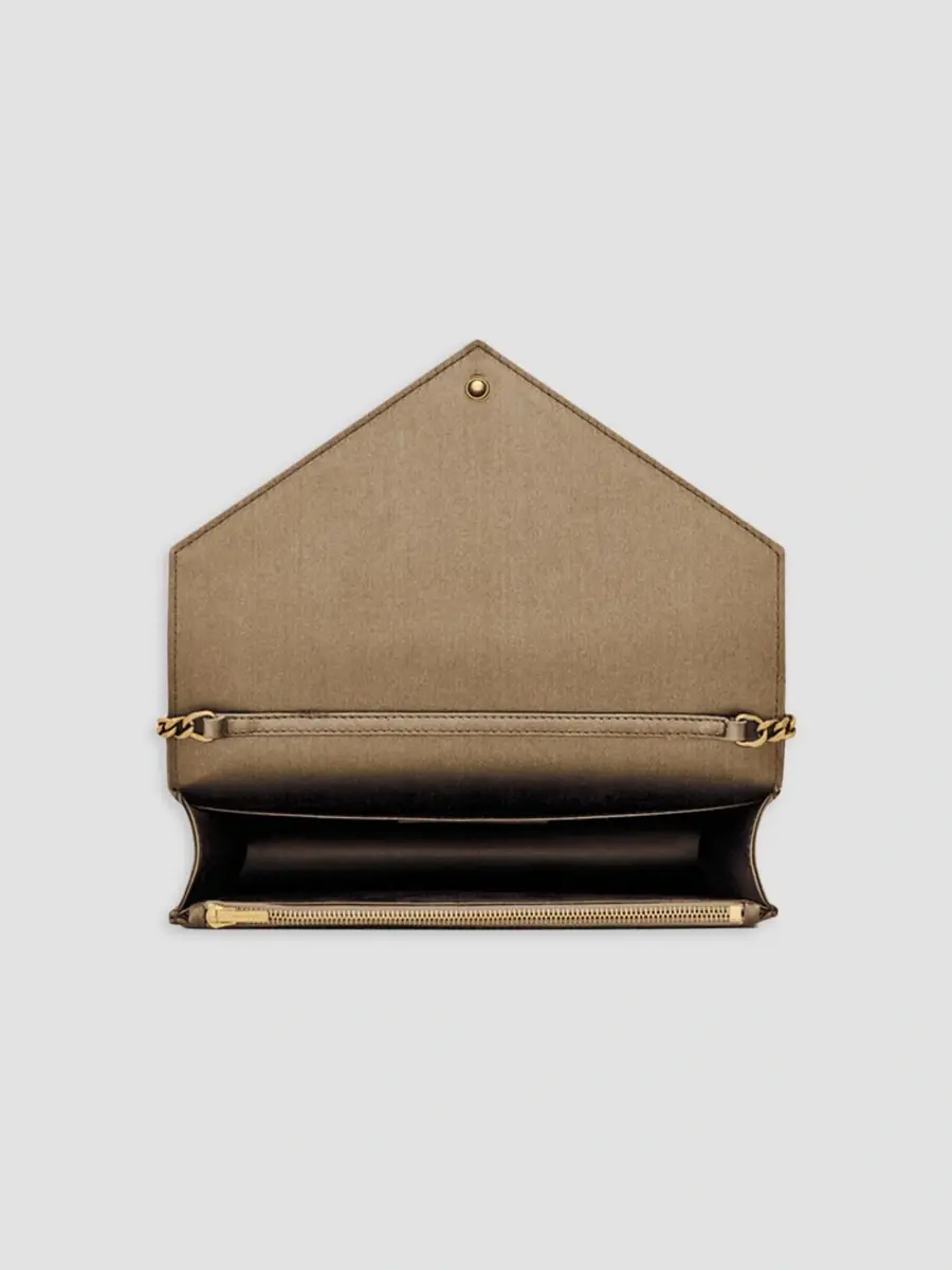 Saint Laurent Women's Paris Chain Wallet in Satin - Marron Glace | Thumbnail 5 Saint Laurent Women's Paris Chain Wallet in Satin - Marron Glace | Thumbnail 5