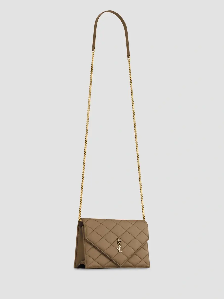 Saint Laurent Women's Paris Chain Wallet in Satin - Marron Glace | Thumbnail 6 Saint Laurent Women's Paris Chain Wallet in Satin - Marron Glace | Thumbnail 6