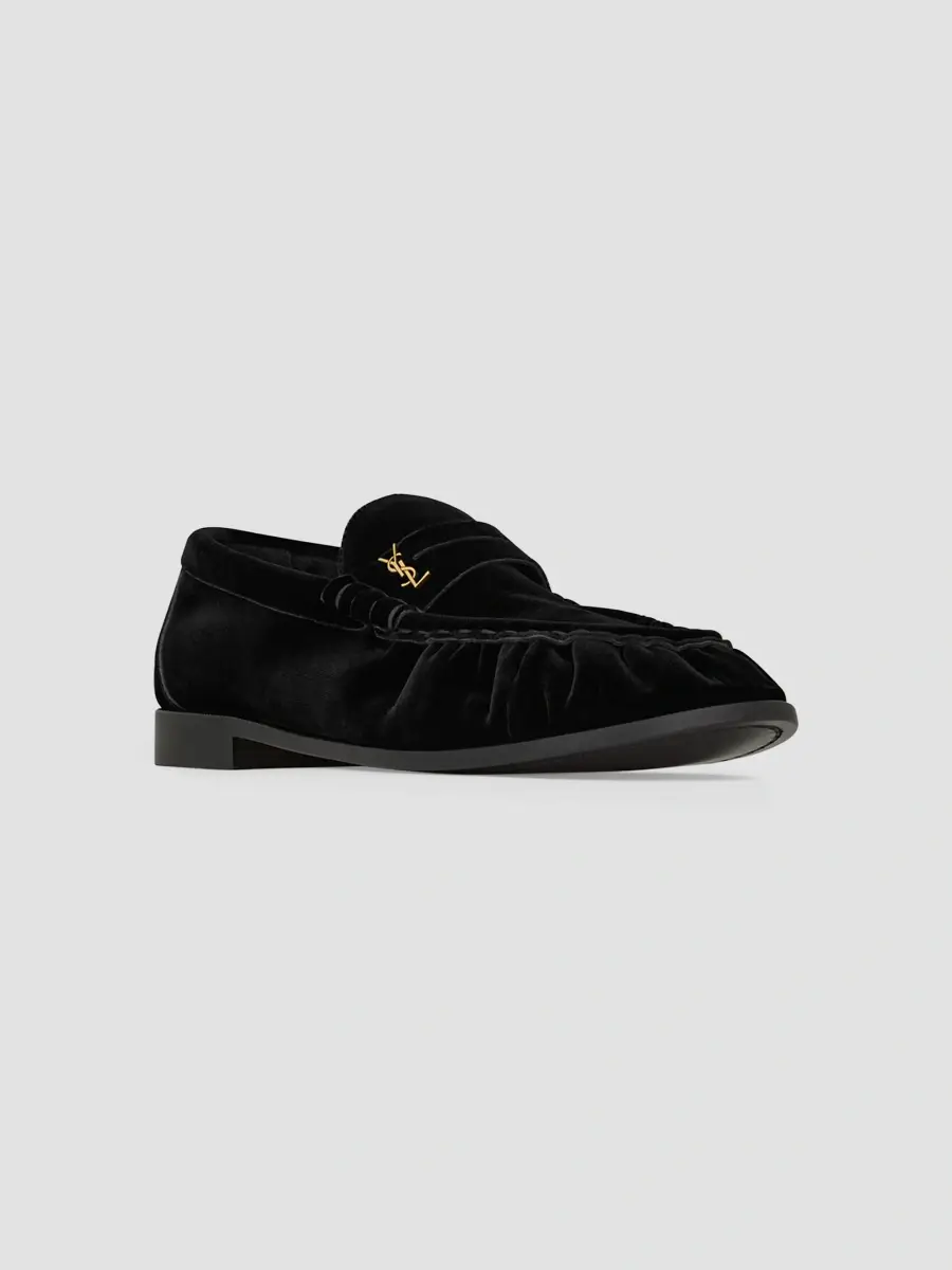 Saint Laurent Women's Le Loafers Supple in Velvet - Black | Thumbnail 2 Saint Laurent Women's Le Loafers Supple in Velvet - Black | Thumbnail 2