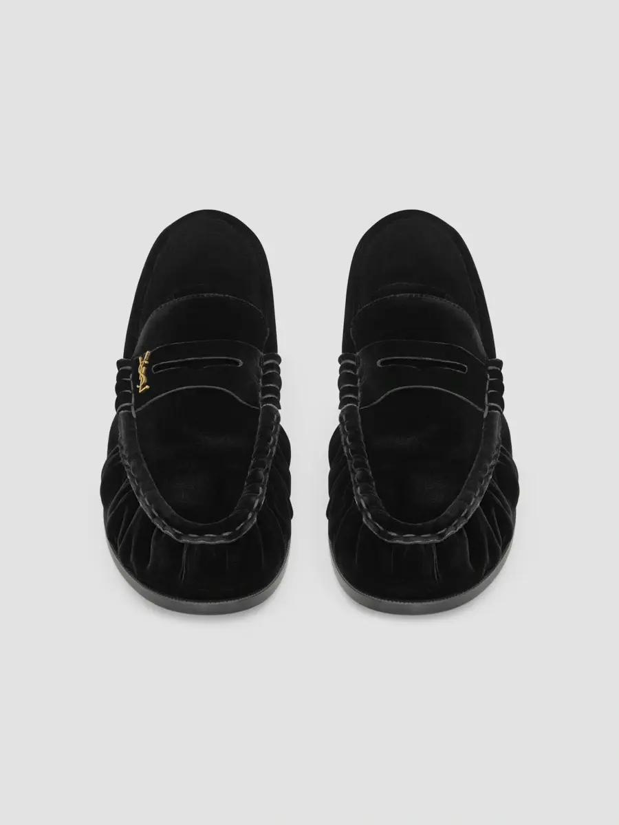 Saint Laurent Women's Le Loafers Supple in Velvet - Black | Thumbnail 3 Saint Laurent Women's Le Loafers Supple in Velvet - Black | Thumbnail 3