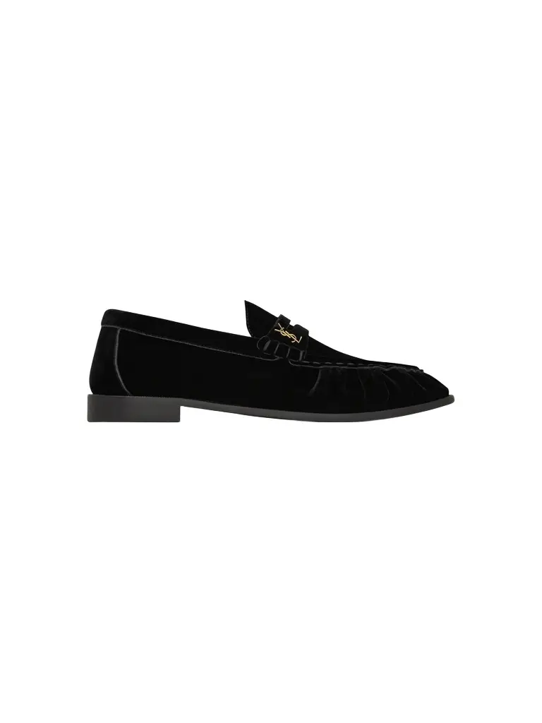 Saint Laurent Women's Le Loafers Supple in Velvet - Black