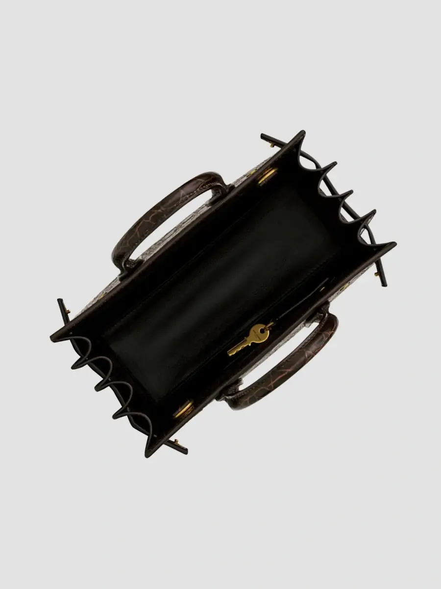 Saint Laurent Women's Sac De Jour Top Handle Bag in Crocodile-Embossed Leather - Easy Brown | Thumbnail 3 Saint Laurent Women's Sac De Jour Top Handle Bag in Crocodile-Embossed Leather - Easy Brown | Thumbnail 3