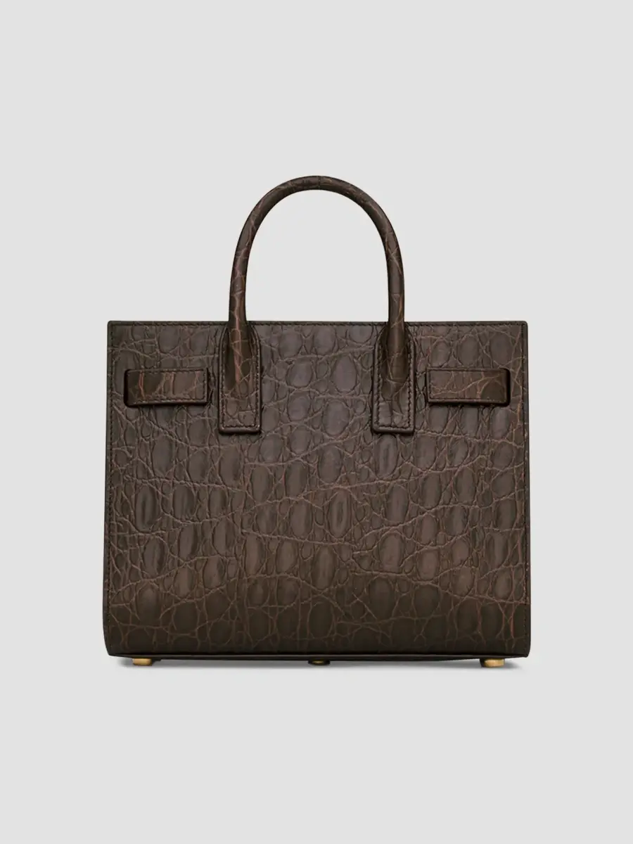 Saint Laurent Women's Sac De Jour Top Handle Bag in Crocodile-Embossed Leather - Easy Brown | Thumbnail 4 Saint Laurent Women's Sac De Jour Top Handle Bag in Crocodile-Embossed Leather - Easy Brown | Thumbnail 4